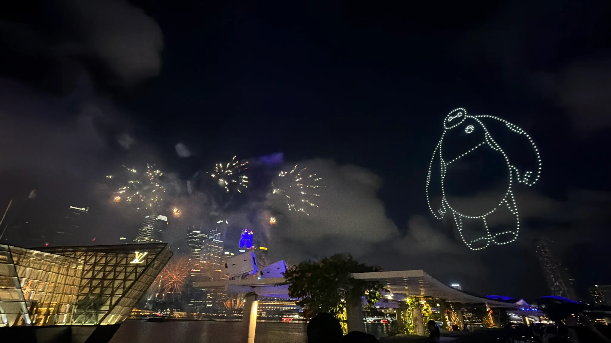 Baymax theme firework and drone show