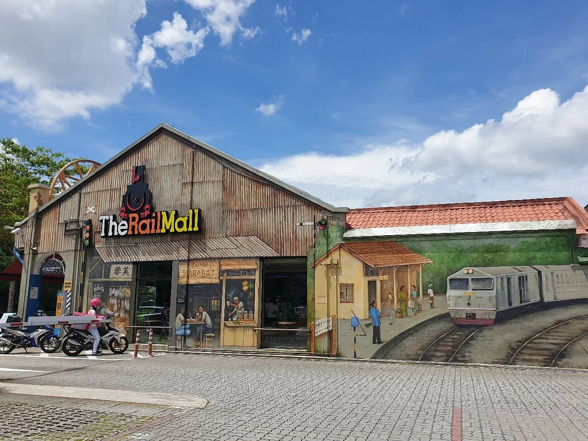 The Rail Mall's heritage shophouses and railway mural on Upper Bukit Timah Road